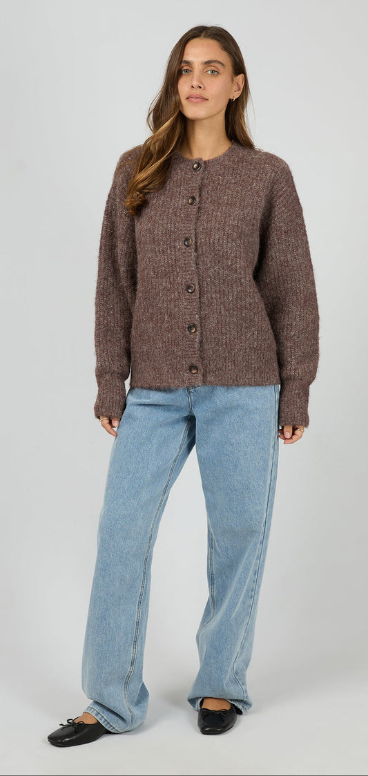 Silent Theory Bonni Knit Cardigan - Cherry | Women's Relaxed Soft Knit Cardi