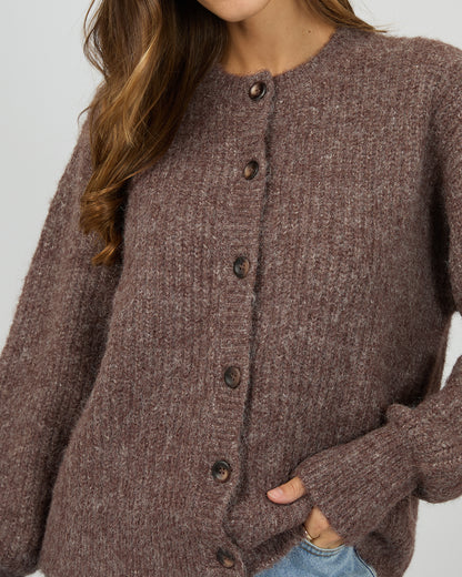 Silent Theory Bonni Knit Cardigan - Cherry | Women's Relaxed Soft Knit Cardi
