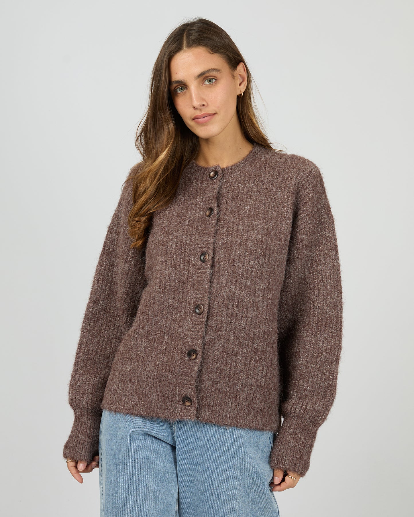 Silent Theory Bonni Knit Cardigan - Cherry | Women's Relaxed Soft Knit Cardi