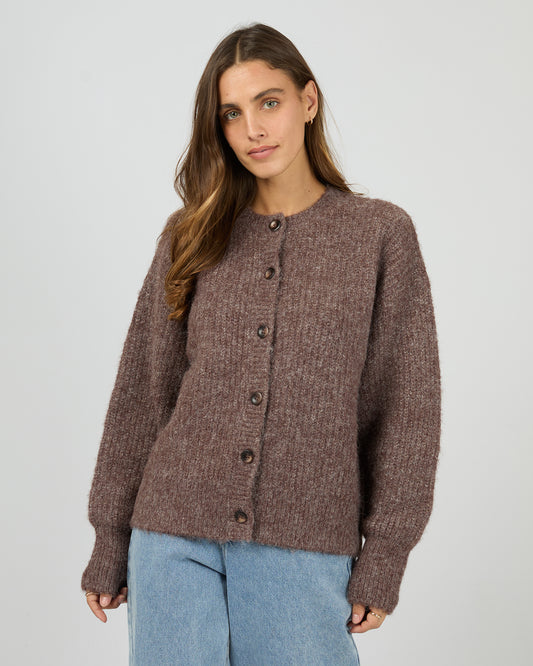 Silent Theory Bonni Knit Cardigan - Cherry | Women's Relaxed Soft Knit Cardi