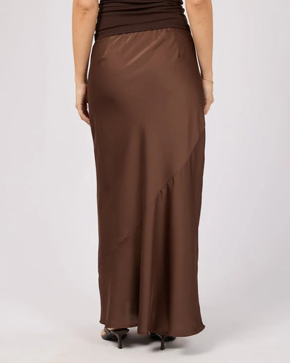 Silent Theory Carter Maxi Skirt - Brown | Women's Bias Cut Maxi Skirt
