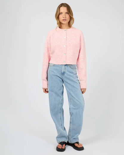 Silent Theory Darby Knit Cardigan - Pink | Women's Soft Textured Button Cardigan