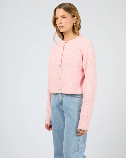Silent Theory Darby Knit Cardigan - Pink | Women's Soft Textured Button Cardigan