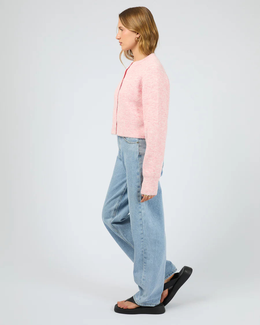 Silent Theory Darby Knit Cardigan - Pink | Women's Soft Textured Button Cardigan