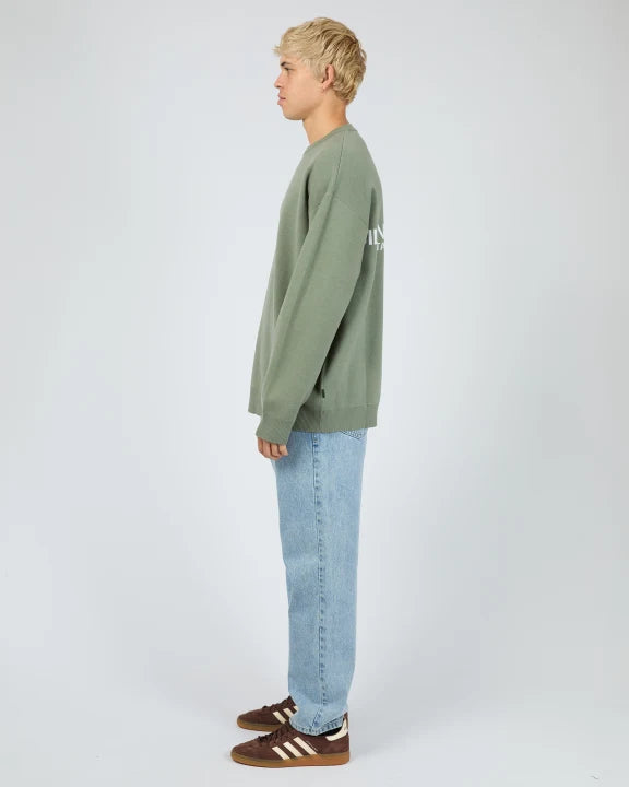 Silent Theory Essential Knit - Eucalyptus | Men's Relaxed Fit Crew Neck Knit Jumper