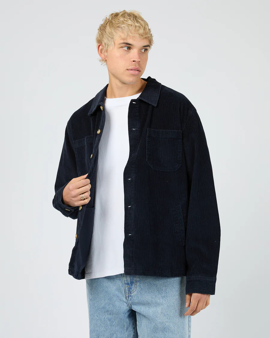 Silent Theory Jameson Cord Shirt - Navy | Men's Cotton Corduroy Button-Up Shirt
