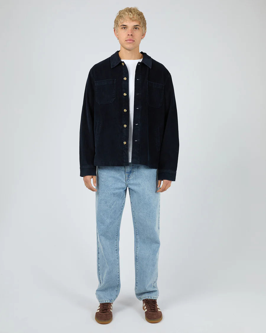 Silent Theory Jameson Cord Shirt - Navy | Men's Cotton Corduroy Button-Up Shirt
