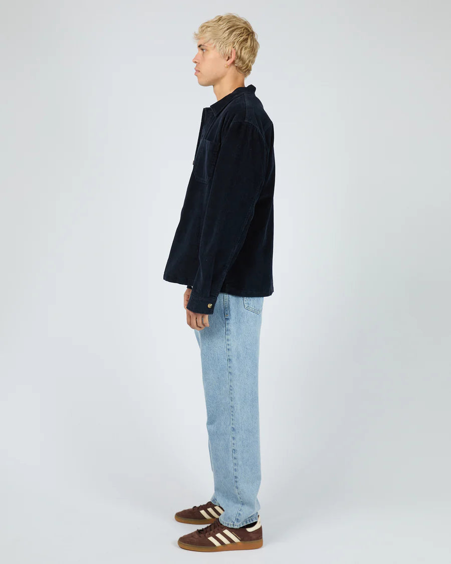 Silent Theory Jameson Cord Shirt - Navy | Men's Cotton Corduroy Button-Up Shirt