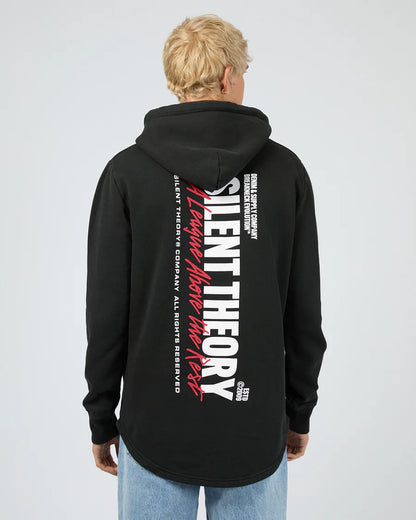 Silent Theory League Scoop Hoodie - Washed Black | Men's Slim Fit Fleece Hoodie