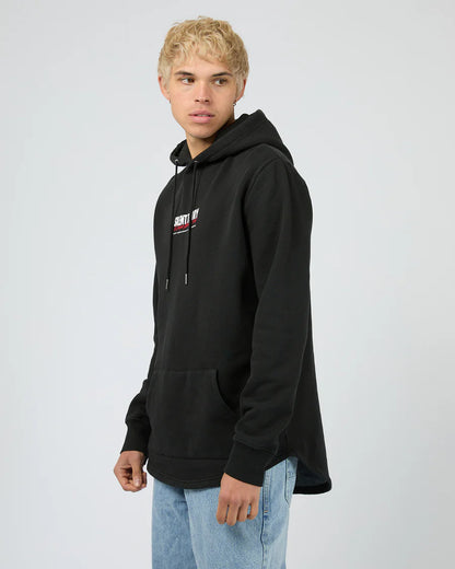 Silent Theory League Scoop Hoodie - Washed Black | Men's Slim Fit Fleece Hoodie