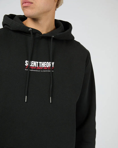 Silent Theory League Scoop Hoodie - Washed Black | Men's Slim Fit Fleece Hoodie