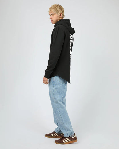Silent Theory League Scoop Hoodie - Washed Black | Men's Slim Fit Fleece Hoodie