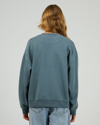 Silent Theory Logo Crew - Ink | Women's Soft Fleece Oversized Sweatshirt