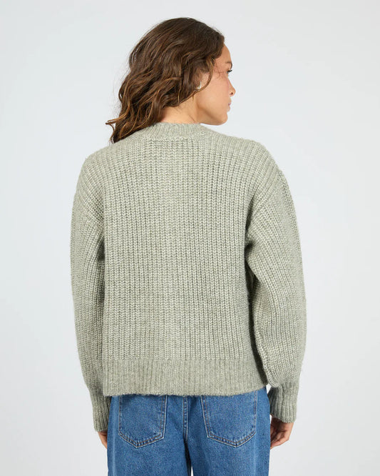 Silent Theory Mari Knit Cardigan - Khaki | Women's Soft Relaxed Fit Button Cardigan