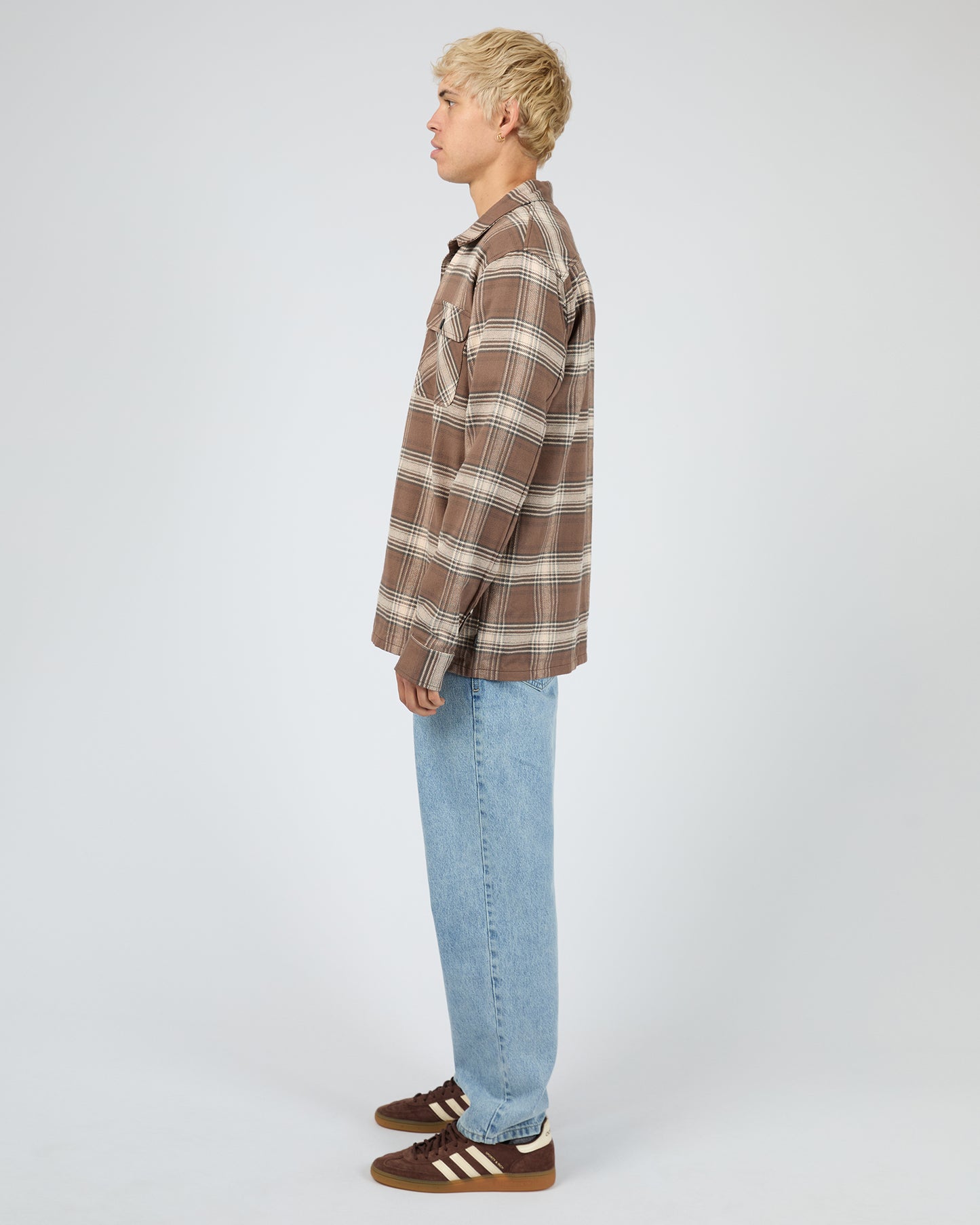 Silent Theory Ranger Flannel Shirt - Chocolate | Men's Cotton Check Shirt