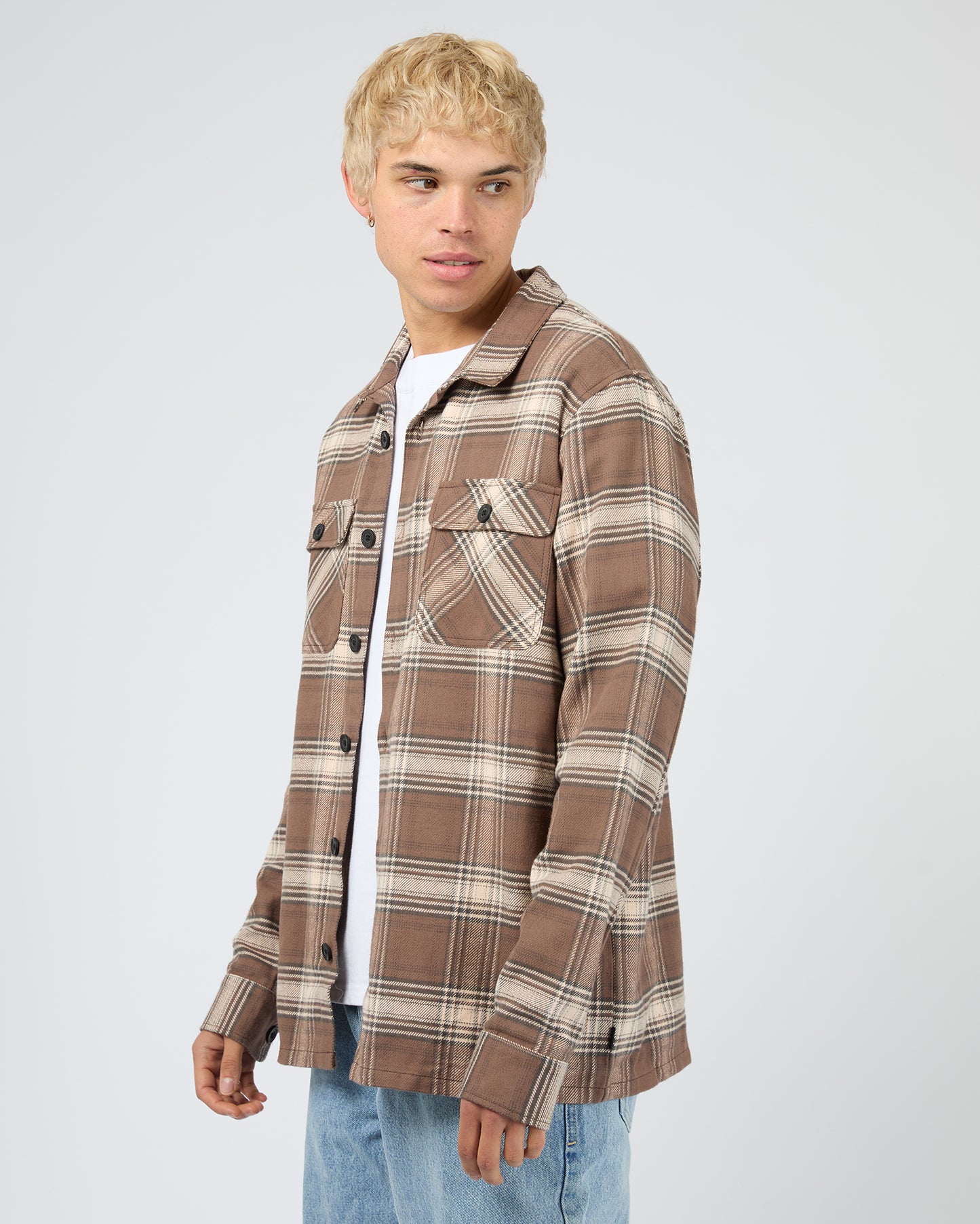 Silent Theory Ranger Flannel Shirt - Chocolate | Men's Cotton Check Shirt
