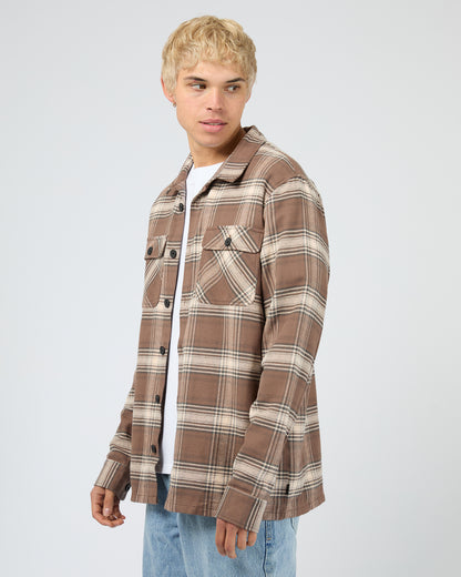 Silent Theory Ranger Flannel Shirt - Chocolate | Men's Cotton Check Shirt