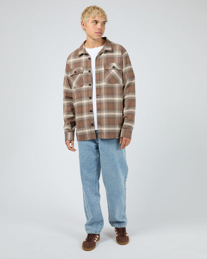 Silent Theory Ranger Flannel Shirt - Chocolate | Men's Cotton Check Shirt