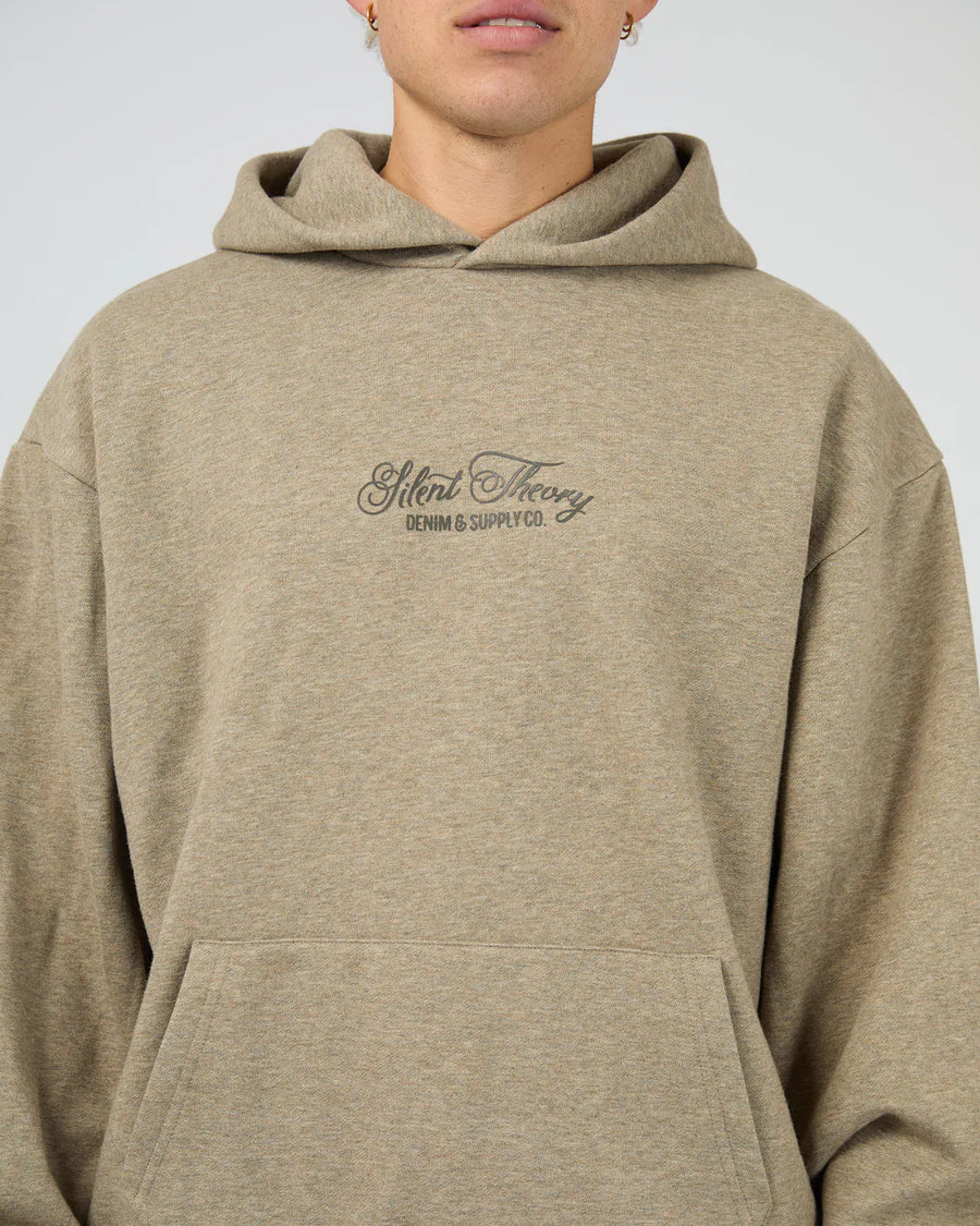 Silent Theory Rider Hoodie - Brown Marle | Men's Relaxed Fit Fleece Hoodie