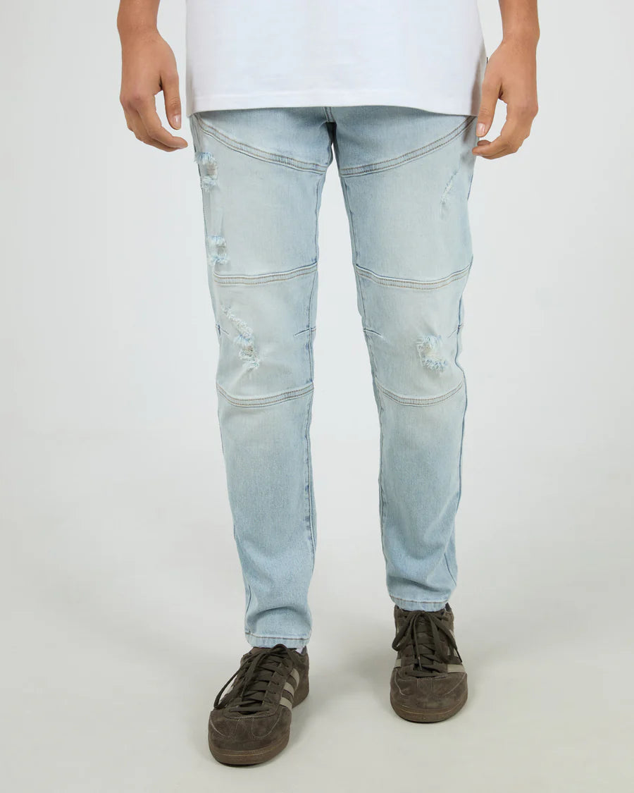 Silent Theory Soho Jean in Bleached Blue with tapered slim fit — Salt & Honey NZ