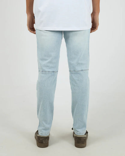 Back view of Silent Theory Soho Jean in Bleached Blue — modern slim fit