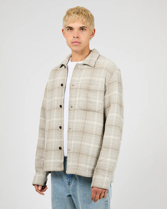 “Silent Theory Stature Overshirt Grey – men’s cotton overshirt NZ”
