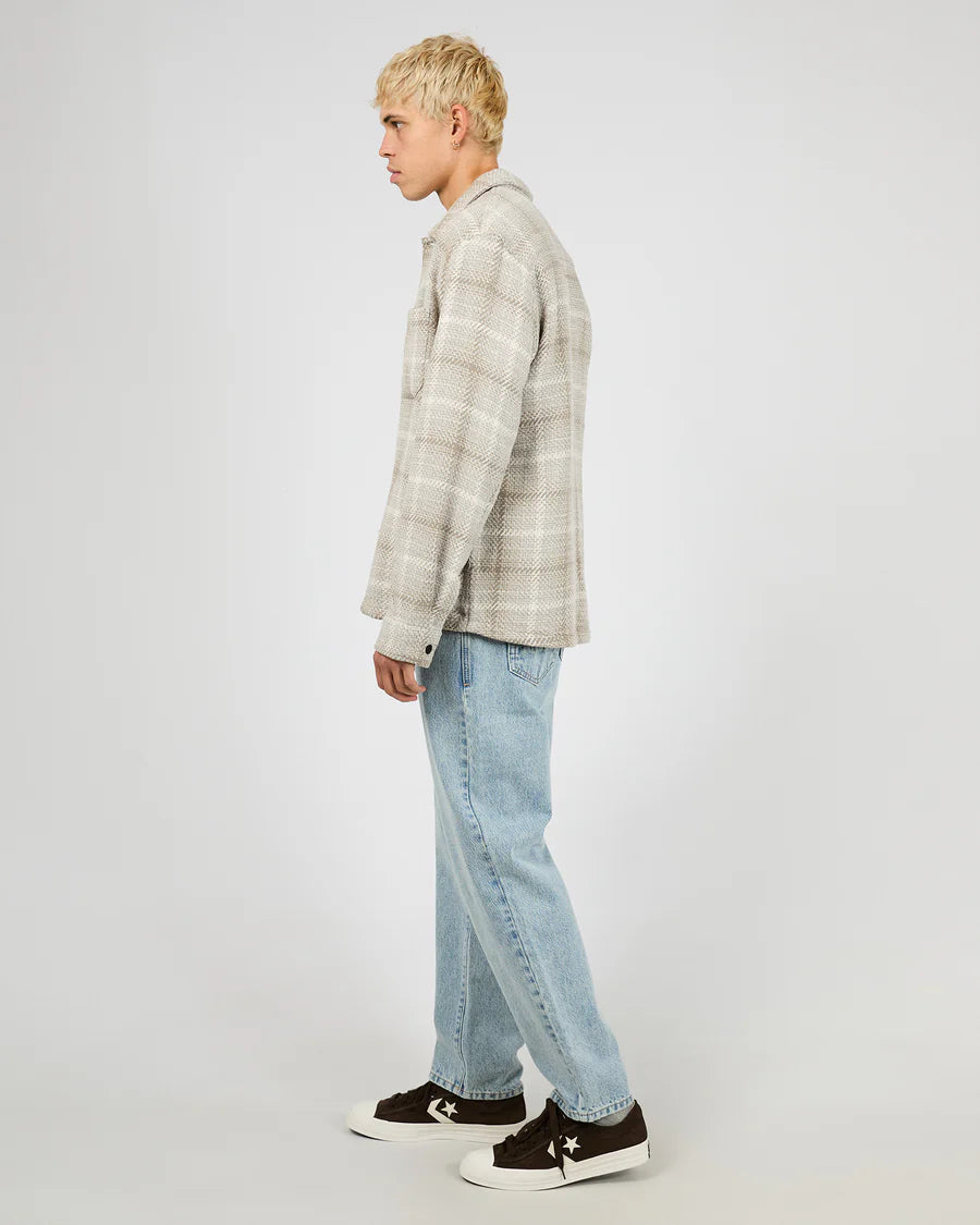Silent Theory Stature Overshirt - Grey | Men's Check Cotton Relaxed Fit Shirt Jacket