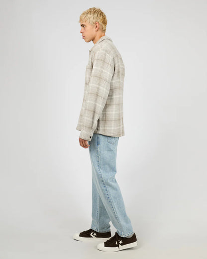 Silent Theory Stature Overshirt - Grey | Men's Check Cotton Relaxed Fit Shirt Jacket