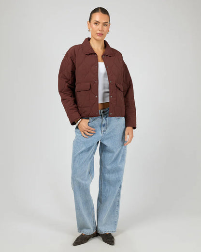 Silent Theory Archer Stitched Jacket - Cherry | Versatile Women's Everyday Jacket