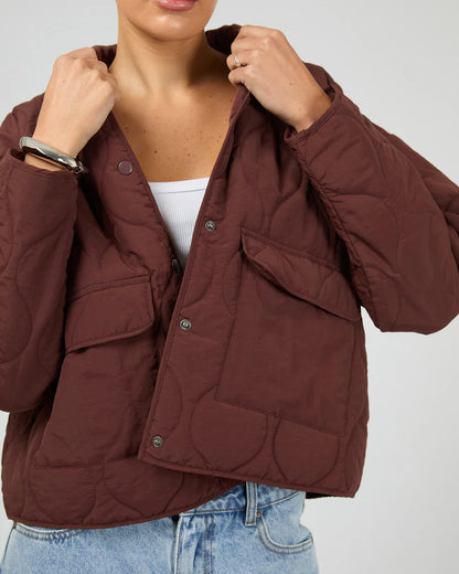 Silent Theory Archer Stitched Jacket - Cherry | Versatile Women's Everyday Jacket