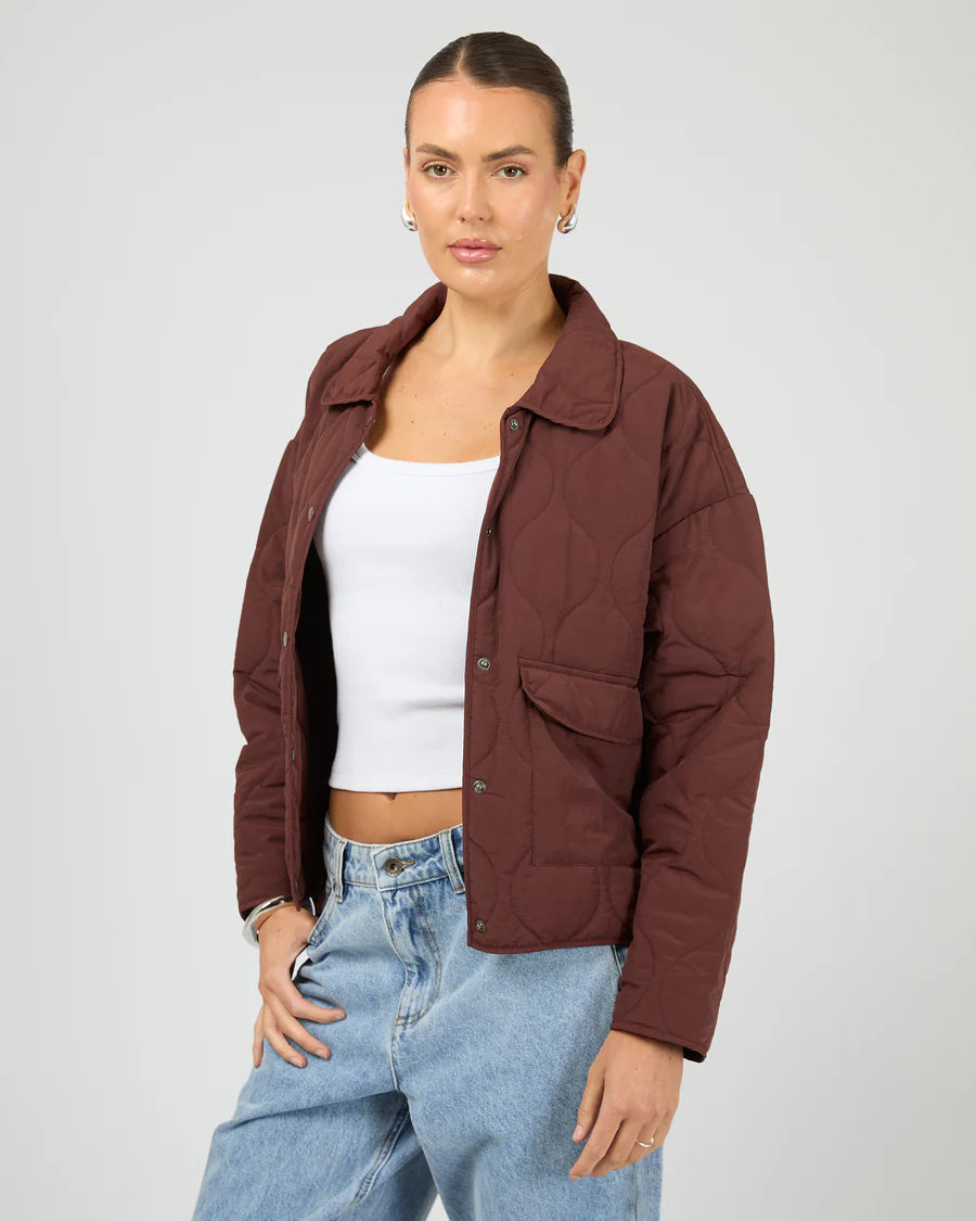 Silent Theory Archer Stitched Jacket - Cherry | Versatile Women's Everyday Jacket
