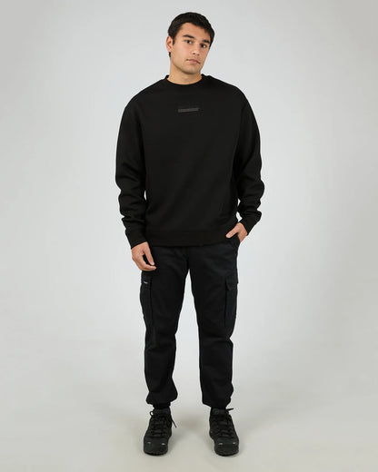 St Goliath black crew sweatshirt – lifestyle look