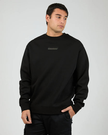 St Goliath Exchange Crew - Black | Men’s Graphic Fleece Crew