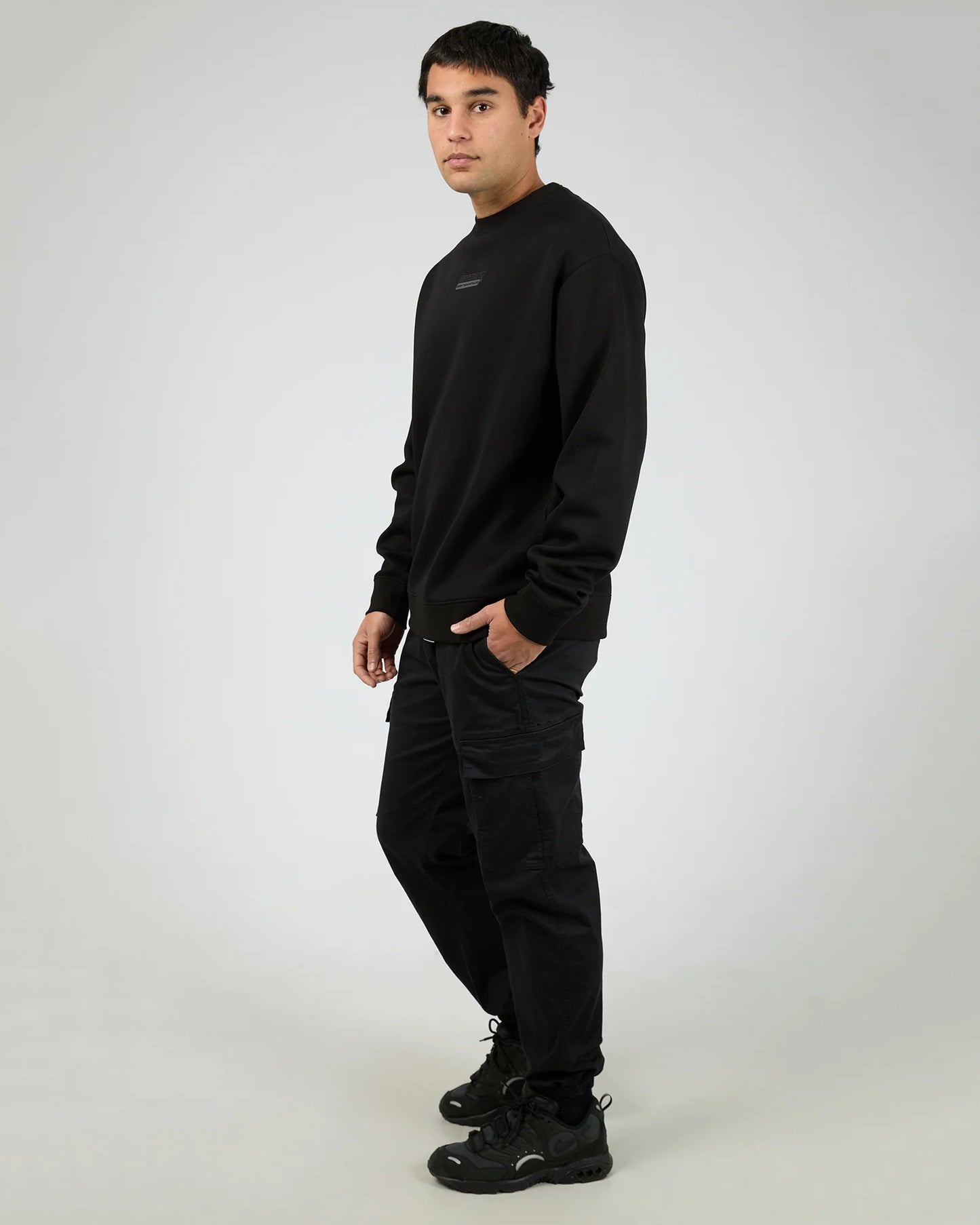 St Goliath Exchange Crew - Black | Men’s Graphic Fleece Crew
