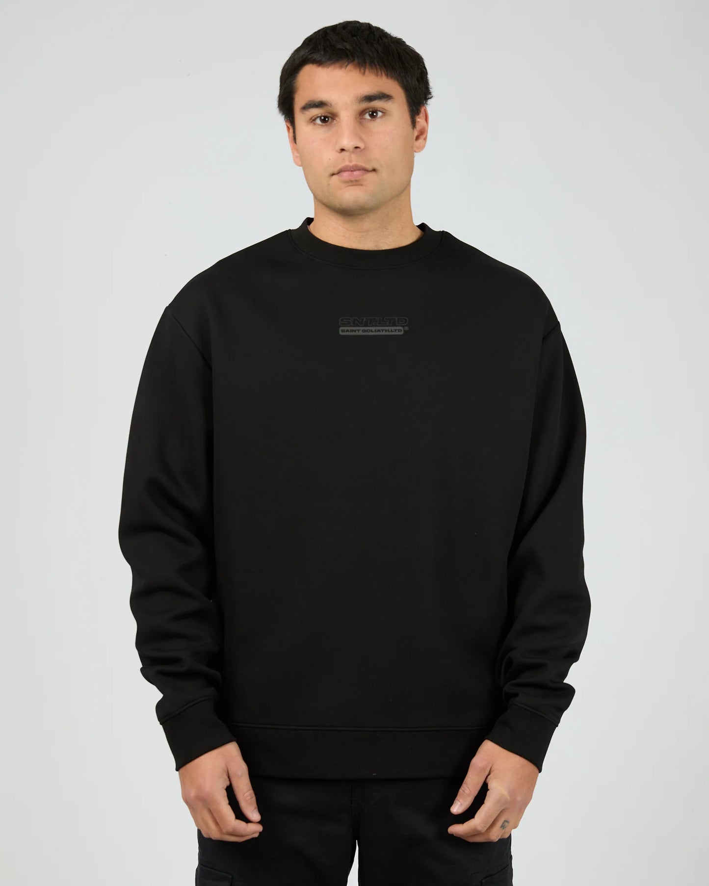 St Goliath Exchange Crew in Black – front view