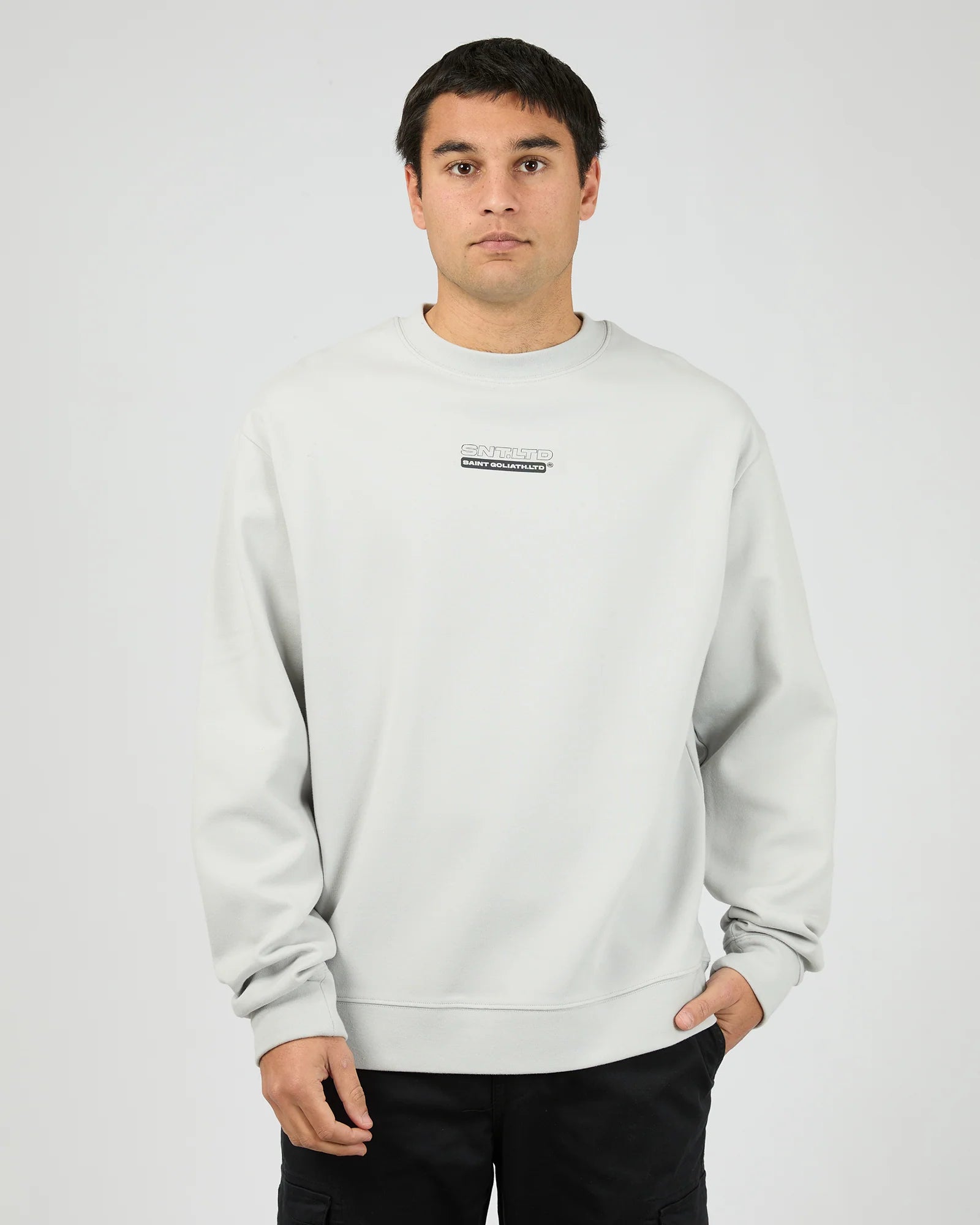 St Goliath Exchange Crew in Grey – front view