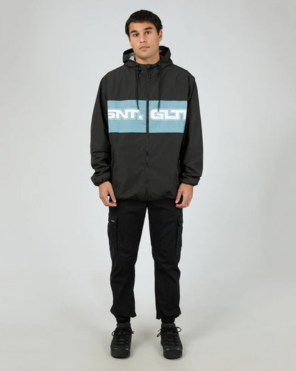 Black hooded jacket for men – lifestyle look