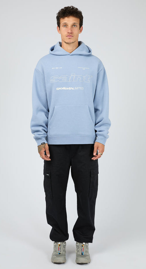 St Goliath Vapor Hoodie - Blue | Men's Relaxed Fit Fleece Hoodie