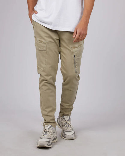 St Goliath Inset Cargo Pant - Tan | Men's Relaxed Tapered Cargo Pants