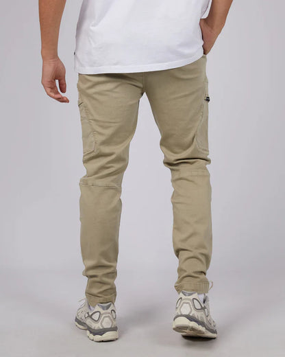 St Goliath Inset Cargo Pant - Tan | Men's Relaxed Tapered Cargo Pants