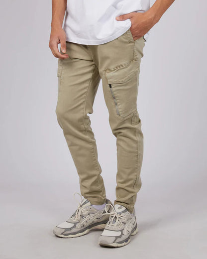 St Goliath Inset Cargo Pant - Tan | Men's Relaxed Tapered Cargo Pants