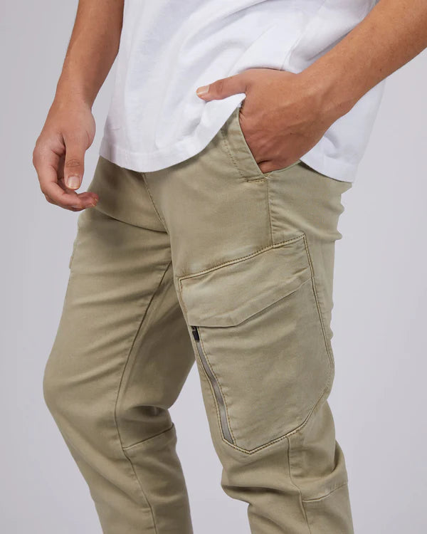 St Goliath Inset Cargo Pant - Tan | Men's Relaxed Tapered Cargo Pants
