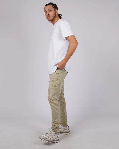 St Goliath Inset Cargo Pant - Tan | Men's Relaxed Tapered Cargo Pants
