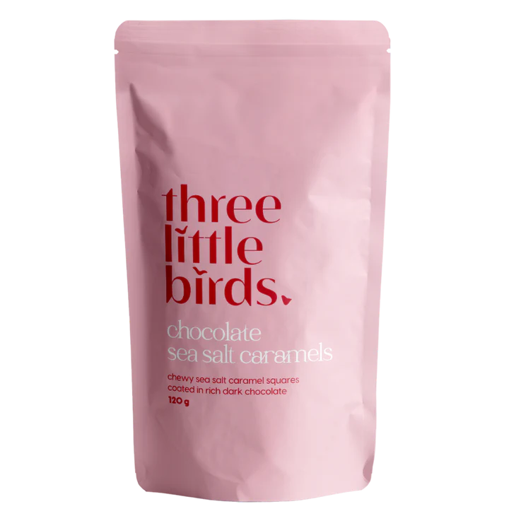 Three Little Birds Chocolates Pink Packaging