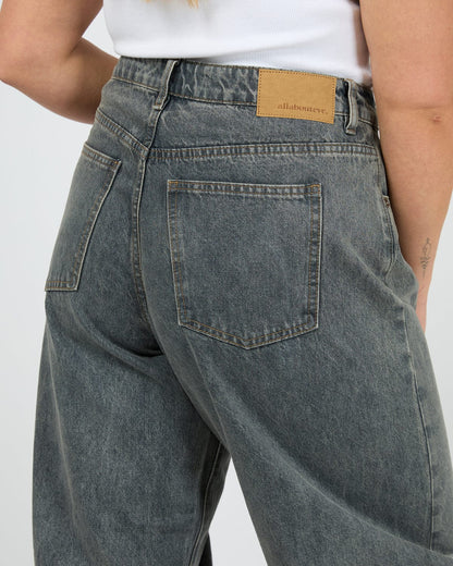 All About Eve Hallie Barrel Jeans - Slate | Women’s Mid‑Rise Barrel‑Leg Denim