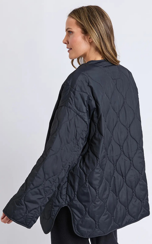 Elm Dusty Jacket - Black | Women’s Textured Warm Fill Quilted Jacket