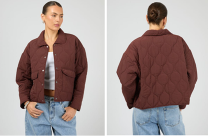 Silent Theory Archer Stitched Jacket - Cherry | Versatile Women's Everyday Jacket