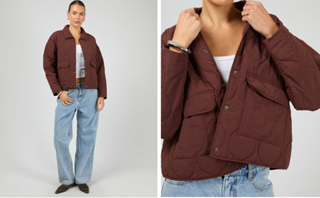 Silent Theory Archer Stitched Jacket - Cherry | Versatile Women's Everyday Jacket