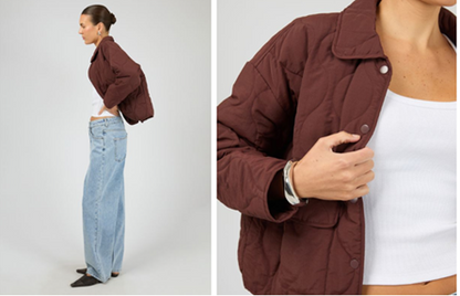 Silent Theory Archer Stitched Jacket - Cherry | Versatile Women's Everyday Jacket