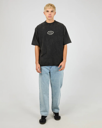 Silent Theory Cipher Tee - Washed Black | Men’s Casual Everyday Graphic Tee